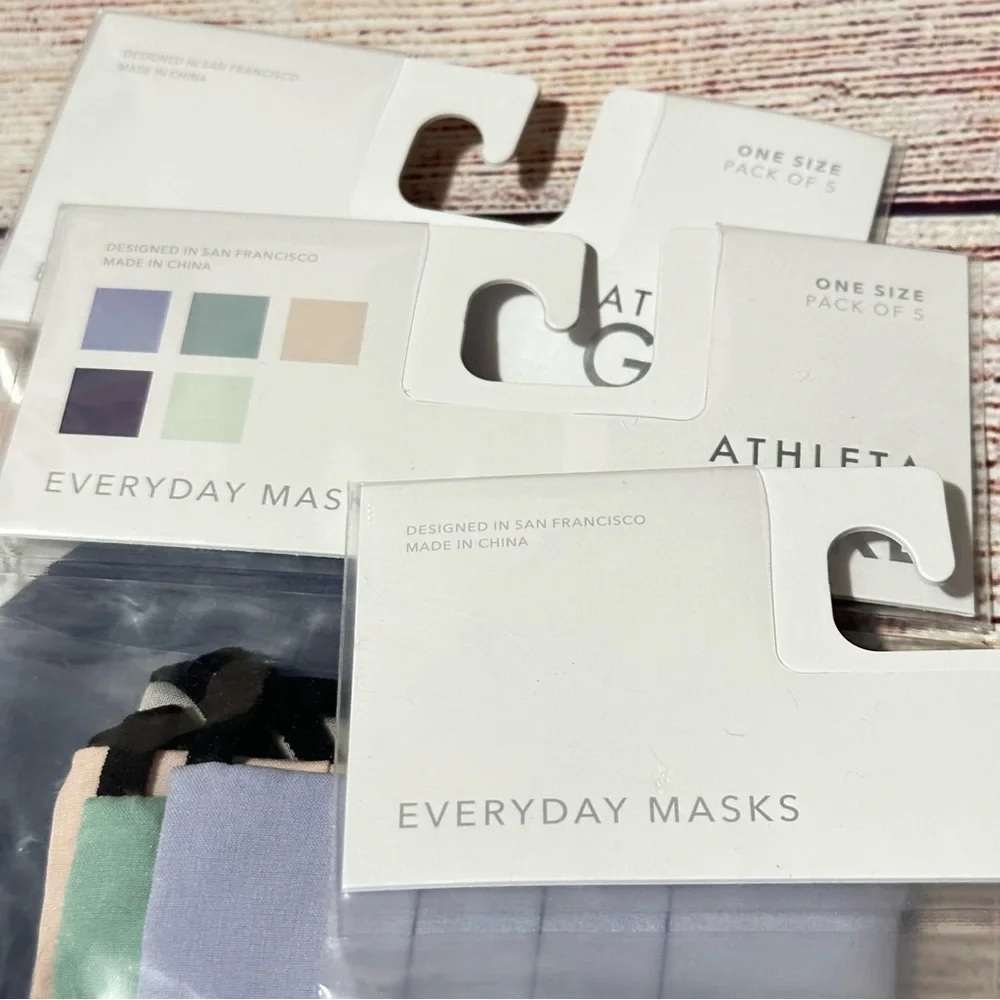 Athleta Girl Adjustable Masks Pack of 5-multi NEW